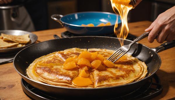 Comment réussir des crêpes suzette flambées ?